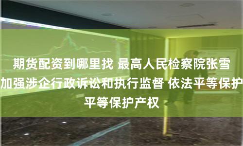 期货配资到哪里找 最高人民检察院张雪樵:加强涉企行政诉讼和执行监督 依法平等保护产权